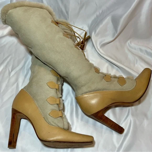 Vintage Y2K Manolo Blahnik Lace-Up Boots